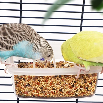 Papağan Besleyici Tiryakisi Kuş Malzemeleri Kuş Kafesi Papağan Kuşlar Su Asılı Kase Besleyici Kutusu evcil hayvan kafesi plastik yemek kabı