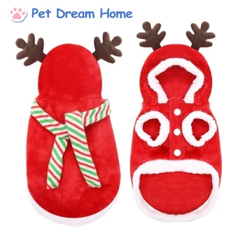 Sıcak Noel Rahat Pazen Sevimli Şık Evcil Hayvan Giysileri Sıcak Ve Şenlikli Pet Kostüm Noel Şenlikli Pet Giyim Tatil