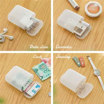 1~10 ADET Taşınabilir Seyahat Kablosu Saklama Kutusu Kulaklık Kablosu Şarj Telleri USB Gadget Organizatör Vaka Ev Çekmece Takı Kozmetik