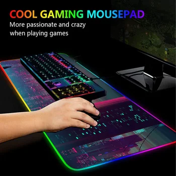 LED Halı Pc Oyun Aksesuarları 100x50 Hız Arkadan Aydınlatmalı Fare Ped Ekstra Büyük Mousepad RGB 900x400 Büyük Mouse Pad Oyunlar için