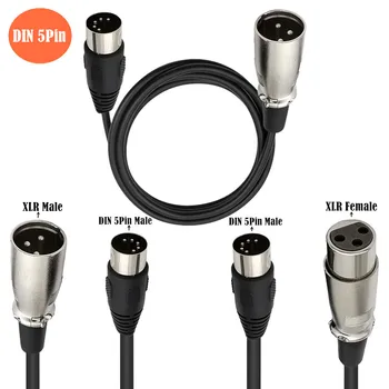 DIN 5 Pin XLR 3 Pin Ses kablosu Maç için müzik aletleri veya kabloları MIDI veya XLR konnektörü L:0.5M/1.5M