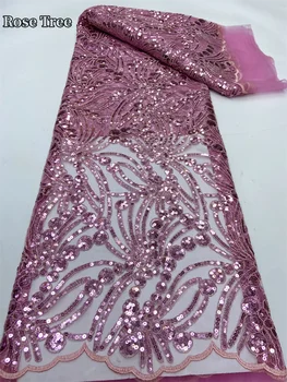Lüks Fransız Örgü Dantel Malzeme Shinning Sequins akşam elbise Net Dantel Kumaş Nakış Glitter giysi kumaşı Moda