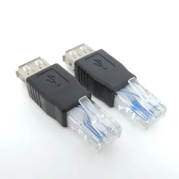 Ethernet USB Adaptörü RJ45 Ethernet Erkek USB Dişi Dönüştürücü 10 Mb/100Mbs ağ bağlantısı Dizüstü Bilgisayarlar için Bilgisayarlar