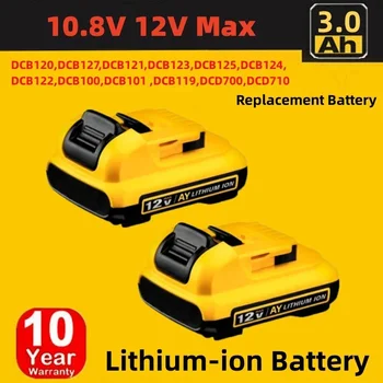 3000mAh 12V Volt Max lityum iyon batarya için Yedek DeWalt DCB120 DCB123 DCB122 DCB127 DCB124 DCB121 Şarj Edilebilir Piller