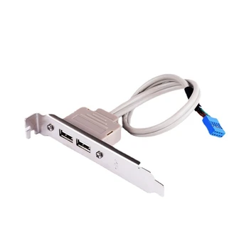 USB 2.0 Çift Bağlantı Noktalı Arka Panel Braketi Kablosu Anakart Uzatma Kablosu