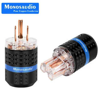 Monosaudio M103 / F103 %99.998 %99.998 % Saf Bakır ABD versiyonu priz Ses Güç Konektörü IEC320 C13 konnektör Fişi