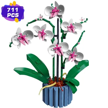 Orkide Çiçek Buketi 10311 Bitki Dekor Yapı Seti Yetişkinler için; Ev veya Ofis için Bir Orkide Teşhir Parçası Oluşturun