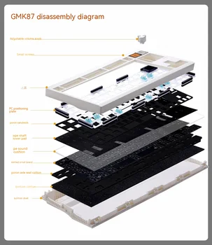 Zuoya Gmk87 V2 mekanik Klavye Seti kablosuz bluetooth Klavye Kitleri Kolları İle 3 Modlu Conta Özelleştirme Oyun Klavyesi