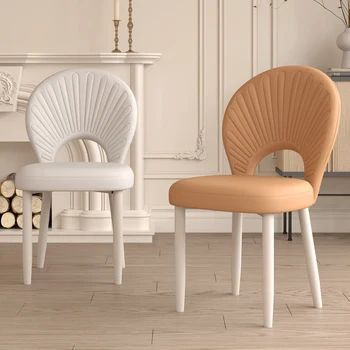 Modern minimalist ve lüks high-end krem tarzı makyaj koltuğu küçük ev yemek sandalyeleri, yeni eğlence arkalığı sandalye