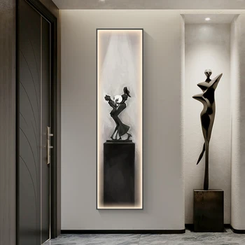 Modern Sanat Led Kapalı Boyama Duvar Asılı Lamba İçin Uygun Kapalı Ev Yatak Odası Oturma Odası Dekorasyon Uzun Şerit Sabit Lamba