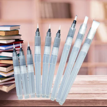 9 adet Su Boyama Fırçası Kalem Seti Suluboya Resim Suda Çözünür Kalemler Fırça Kalemler