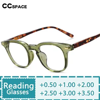 R56529 Moda Retro Kare erkek okuma gözlüğü + 100 ~ +300 kadın Popüler Leopar Presbiyopik Gözlük