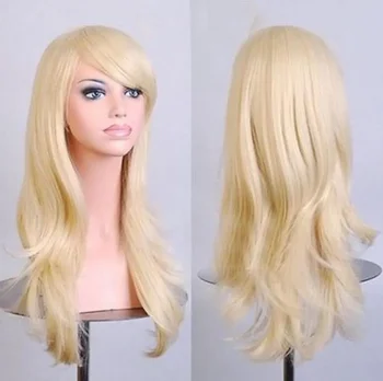 Ücretsiz Kargo Ciel Phantomhive Uzun Sarışın Dalgalı Cosplay Sentetik Saç Lolita Tam Peruk