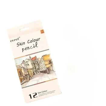 Ten Rengi 12 Renk Pembe Kafa Portre Kalem Tozu Boyama renkli kurşun kalem Doğal İpek Pürüzsüz Sanat Malzemeleri Kömür Kalemler
