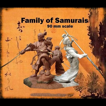 Reçine asker 1/18 90mm antik Samurais Ailesi-Model Demonte Boyasız Şekil Yapı Seti