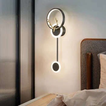 Lüks ev dekorasyon duvar lambası demir gövde akrilik abajur koridor aplik ışık geyik yatak odası yukarı aşağı Modern iskandinav LED parlaklık
