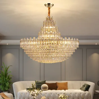 HY ve ışık lüks kristal avize Post - Modern Minimalist Villa dubleks bina salonu oturma odası lambaları yaratıcı İskandinav