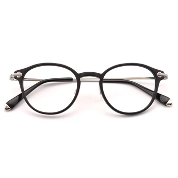 El yapımı Titanyum Asetat Vintage Gözlük Çerçeve Erkekler için Retro Yuvarlak Optik Miyopi Gözlük Kadın Moda Ultralight Gözlük