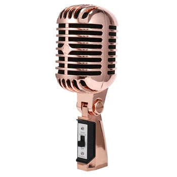En iyi fırsatlar Profesyonel Kablolu Vintage Klasik Mikrofon Dinamik Vokal Mikrofon Mikrofon Canlı Performans Karaoke