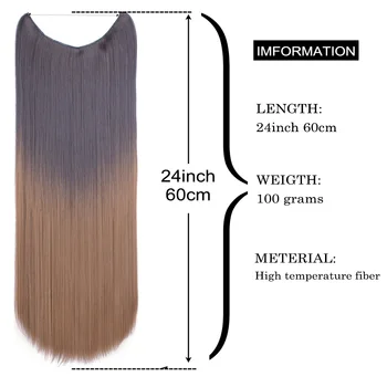 Zolin Sentetik Uzun Düz Saç Tek Parça Saç Uzatma Hiçbir Klipler Katiyen Görünmez Çizgi Saç Parçaları Kadın Ombre Renk