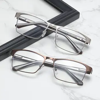 Anti-mavi ışık iş okuma gözlüğü Vintage çerçeve göz koruması Ultra hafif ofis gözlük