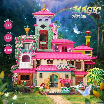 3600 adet Sihirli Çiçek Evi 3D Elmas Küçük Parçacık Montaj Yapı Taşları MOC Kale Sakura Evi Oyuncak Yetişkinler Kızlar İçin hediyeler